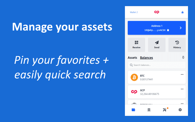 XCP Wallet Screenshot